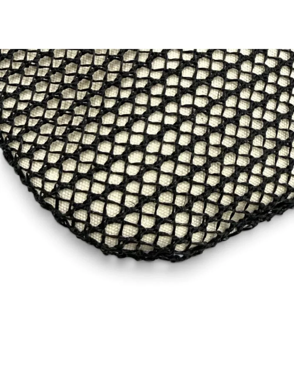 Miu Miu Ivy Nero Natural Logo Design Raffia Mesh Tote